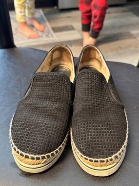 Women's Jimmy Choo Vlad Black Slip-On Espadrilles with Textured Upper